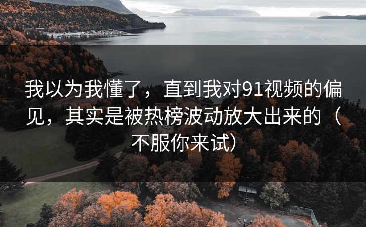 我以为我懂了，直到我对91视频的偏见，其实是被热榜波动放大出来的（不服你来试）