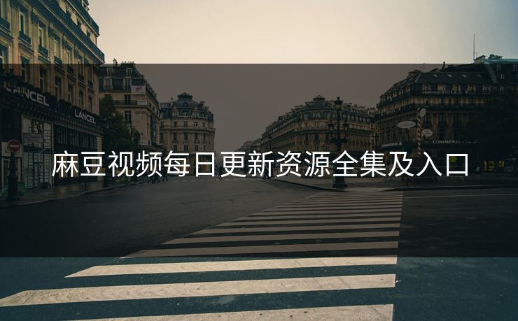 麻豆视频每日更新资源全集及入口